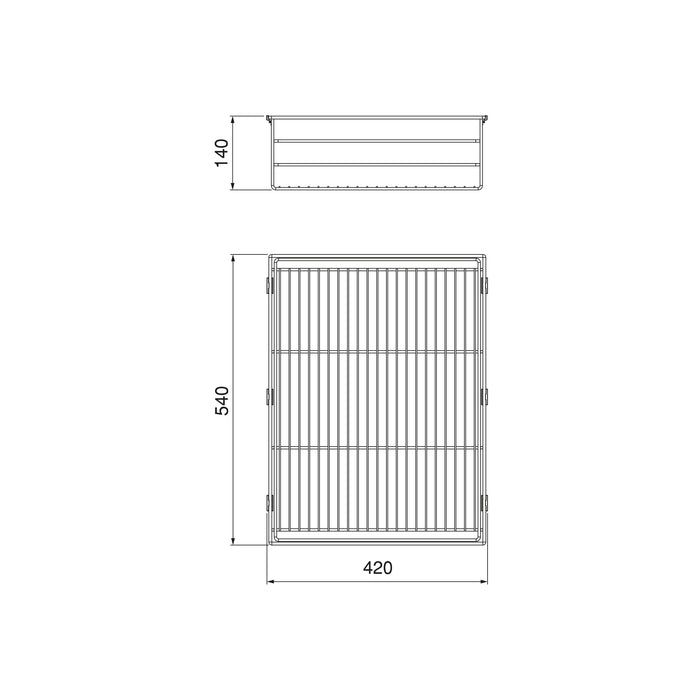 Emuca NEU | Schublade für Schränke und Kommoden Quartz, 540mm (M70), Stahl, Titanium
