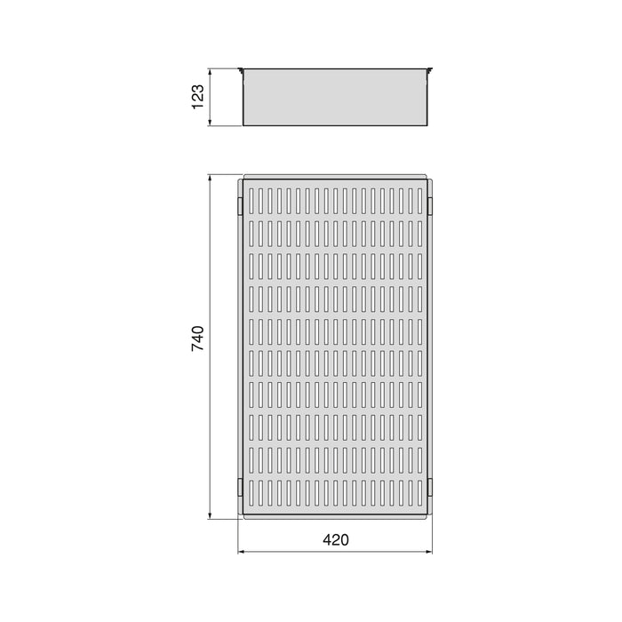 Emuca NEU | Ausziehkorb für Schränke und Kommoden Quartz, 740 (M90), Stahl, Titanium