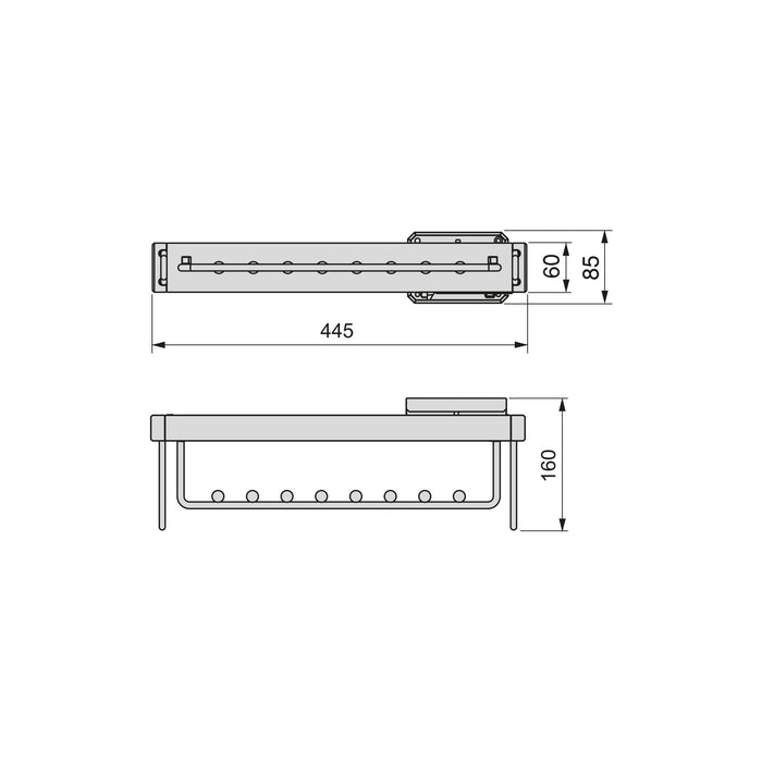 Ausziehbarer Kleiderstange Quartz für Schränke, Kunststoff und Aluminium, Titanium