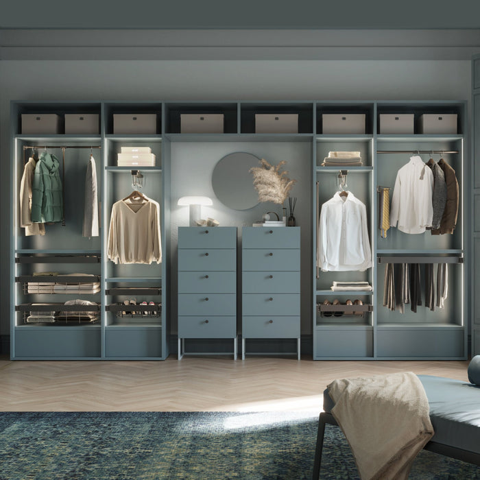 Ausziehbarer Kleiderstange Quartz für Schränke, Kunststoff und Aluminium, Titanium