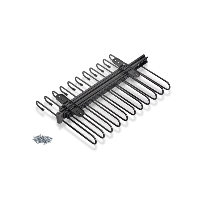 Emuca NEU | Ausziehbarer Hosenbügel, 11 Stangen, Vollauszüge, Stahl, Titanium