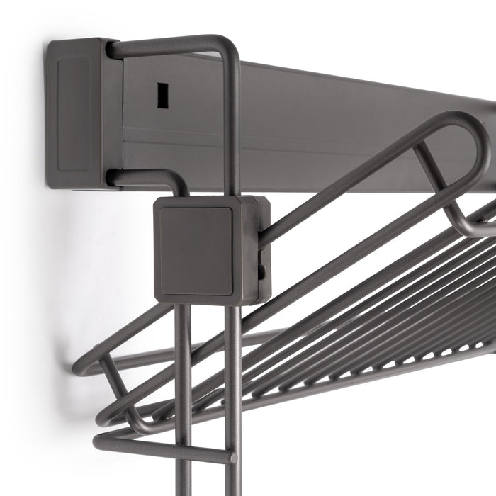 Ausziehbares seitliches Schuhregal für Schränke und begehbare Kleiderschränke Quartz, Rechts, Stahl, Titanium