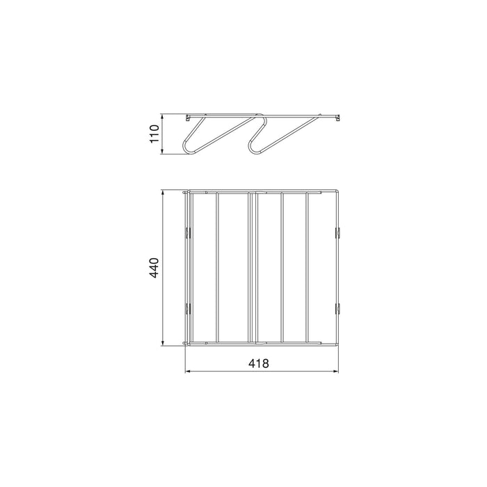 Schuhschublade für Schränke und Kommoden Quartz, 440 (M60), Stahl, Titanium