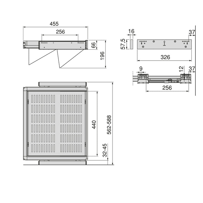 Emuca NEU | Set aus Ausziehbares Schuhregal für Schränke Quartz, verstellbar, Modul 600mm, Stahl, Aluminium und Kunststoff, Titanium