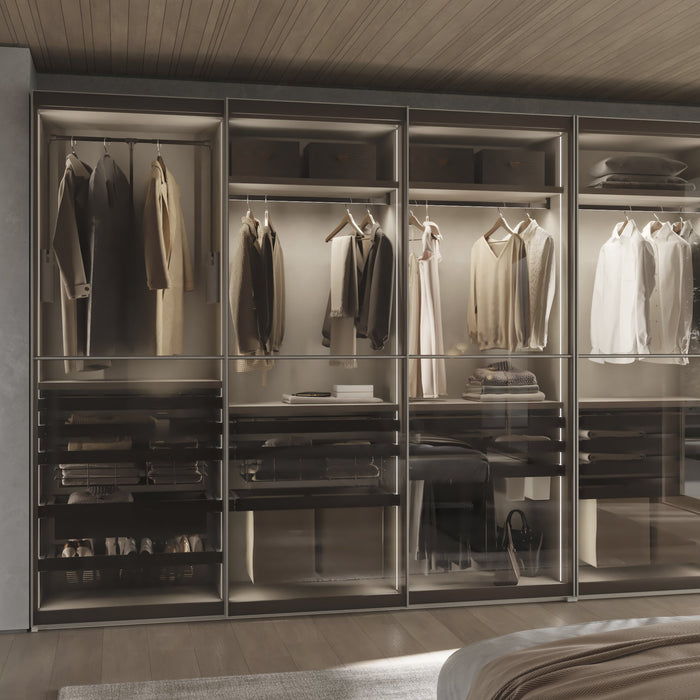 Set aus Ausziehbares Schuhregal für Schränke Quartz, verstellbar, Modul 800mm, Stahl, Aluminium und Kunststoff, Titanium