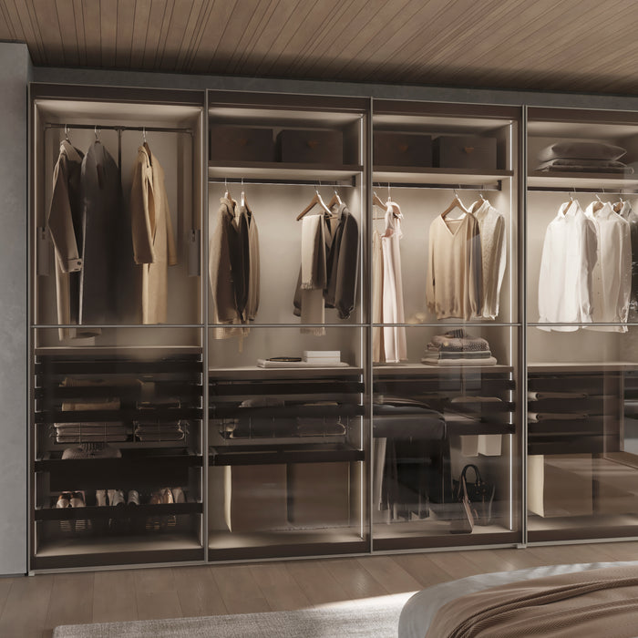 Emuca NEU | Set aus Ausziehbares Schuhregal für Schränke Quartz, verstellbar, Modul 900mm, Stahl, Aluminium und Kunststoff, Titanium