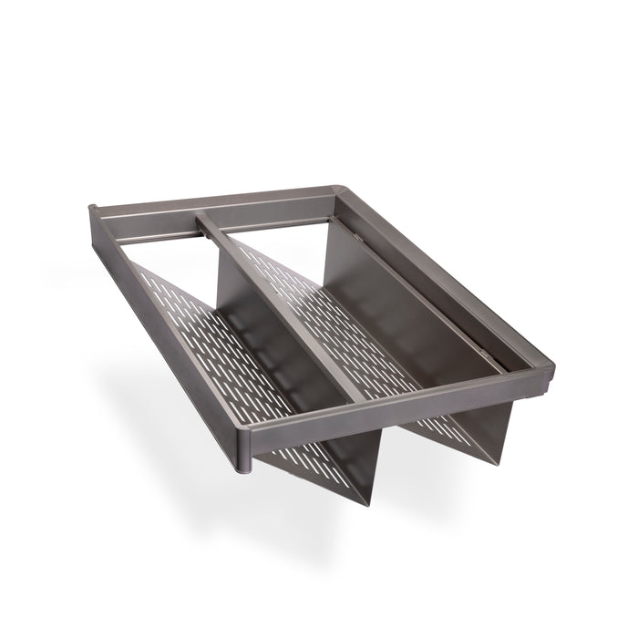 Emuca NEU | Set aus Ausziehbares Schuhregal für Schränke Quartz, verstellbar, Modul 600mm, Stahl, Aluminium und Kunststoff, Titanium