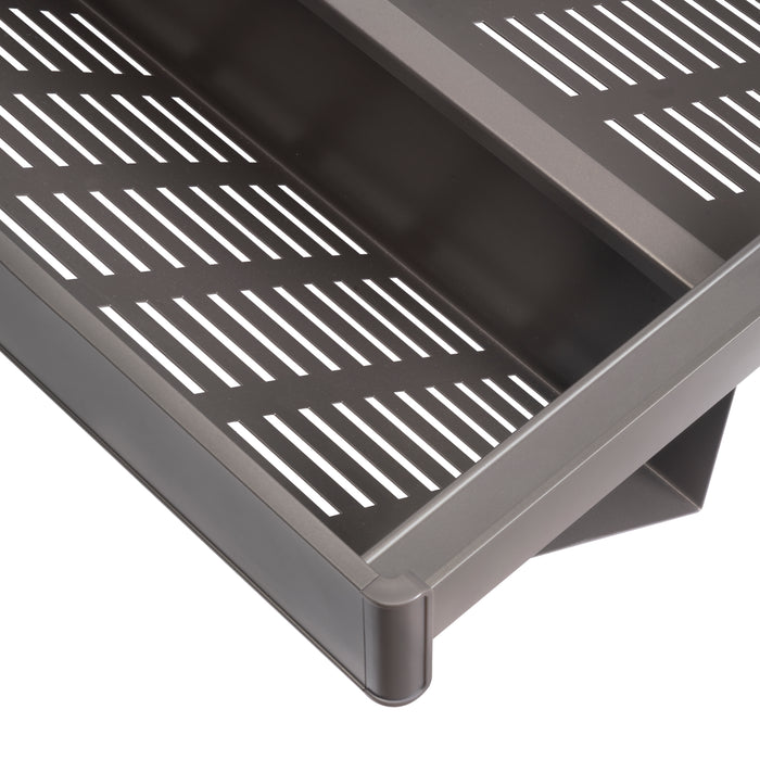 Emuca NEU | Set aus Ausziehbares Schuhregal für Schränke Quartz, verstellbar, Modul 600mm, Stahl, Aluminium und Kunststoff, Titanium