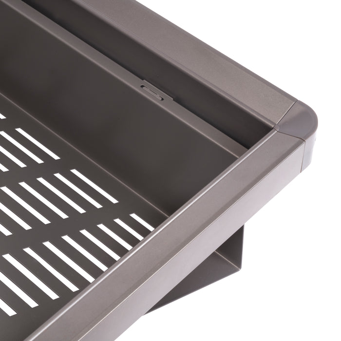 Emuca NEU | Set aus Ausziehbares Schuhregal für Schränke Quartz, verstellbar, Modul 700mm, Stahl, Aluminium und Kunststoff, Titanium