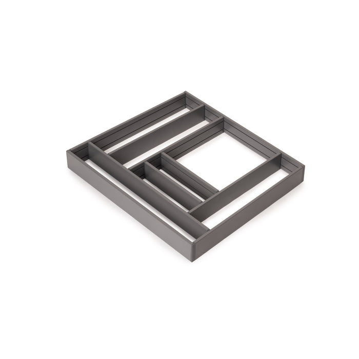 Ausziehbarer Schubladenorganizer 600x500, Aluminium, Anthrazitgrau