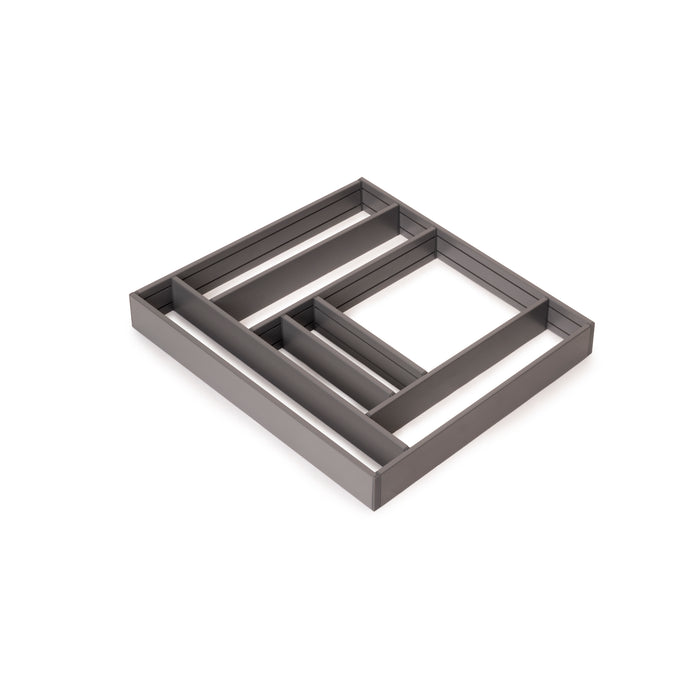 Emuca NEU |  Ausziehbarer Schubladenorganizer 600x500, Aluminium, Anthrazitgrau
