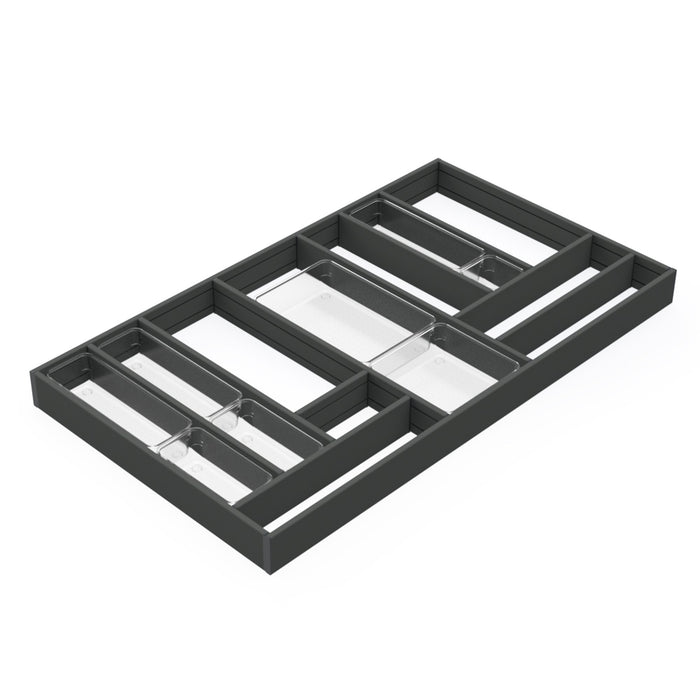 Ausziehbarer Schubladenorganizer 900x500, Aluminium, Anthrazitgrau