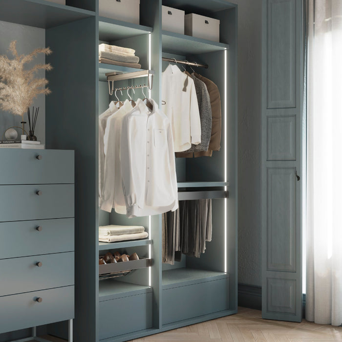 Emuca NEU | Rahmen mit Softclose-Vollauszug für Quartz-Gehäusebeschläge, 712-738mm, Titanium, Aluminium und Kunststoff