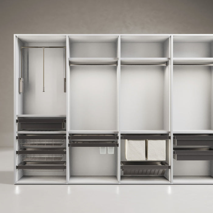 Rahmen mit Softclose-Vollauszug für Quartz-Gehäusebeschläge, 762-788mm, Titanium, Aluminium und Kunststoff