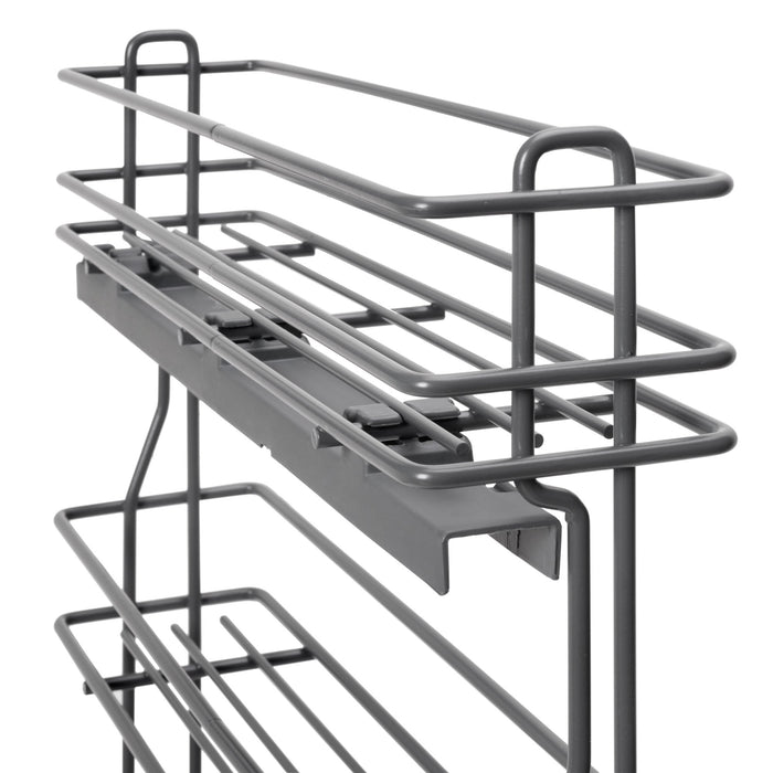 TitaneMax ausziehbares Flaschenregal SupraMax mit sanfter Schließung, linke Seite, 3 Tablets, Modul 150mm, Stahl, Anthrazitgrau