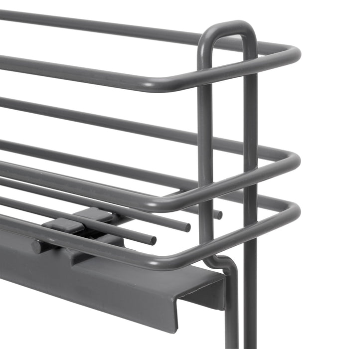 TitaneMax ausziehbares Flaschenregal SupraMax mit sanfter Schließung, linke Seite, 3 Tablets, Modul 150mm, Stahl, Anthrazitgrau