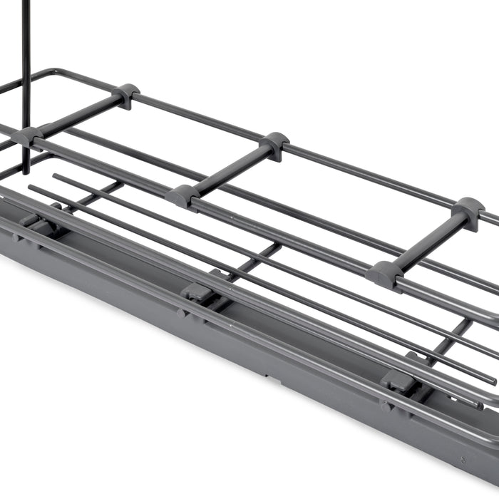 Emuca NEU | TitaneMax ausziehbares Flaschenregal SupraMax mit sanfter Schließung, linke Seite, 3 Tablets, Modul 150mm, Stahl, Anthrazitgrau