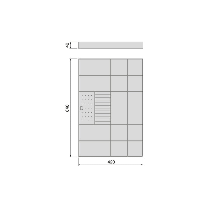 Emuca NEU | Organisationsschublade für Schränke und Kommoden Quartz, 640 (M80), Öko-Leder und Holz, Titanium