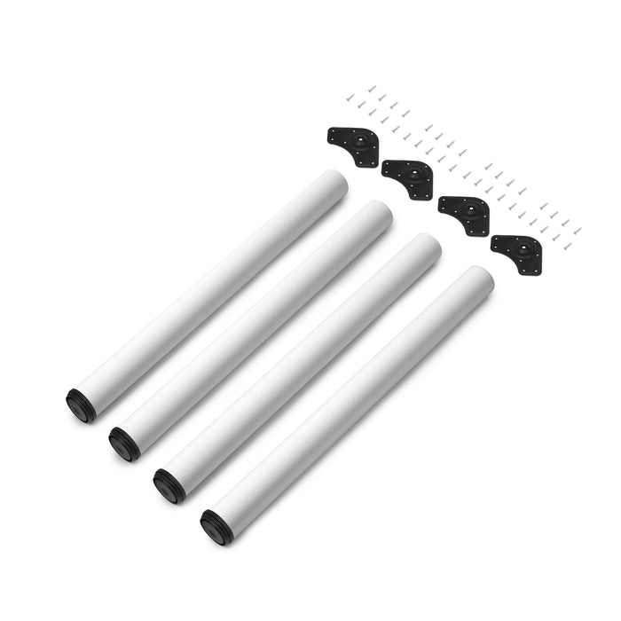 Emuca NEU | Lot von 4 Tischbeine, Durchmesser 60mm, H 830mm, Stahl, Weiß lackiert