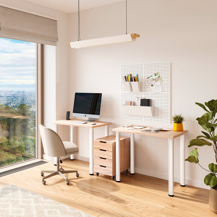 Emuca NEU | Lot von 4 Tischbeine, Durchmesser 60mm, H 830mm, Stahl, Weiß lackiert