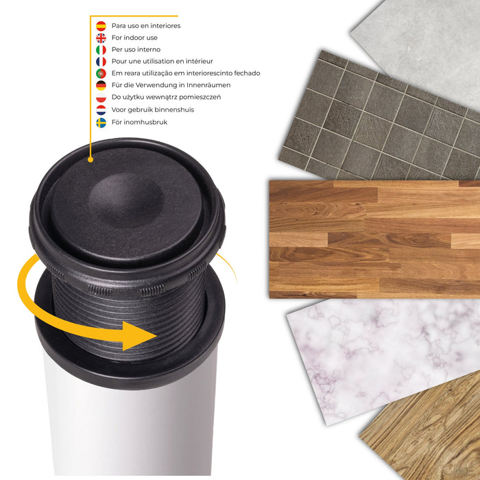 Lot von 4 Tischbeine, Durchmesser 60mm, H 830mm, Stahl, Weiß lackiert