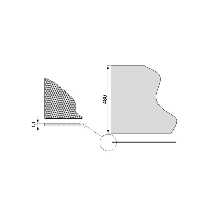 Antirutschmatte für Schublade, Minirhomb, Länge 20m x 480mm, Kunststoff, Anthrazitgrau