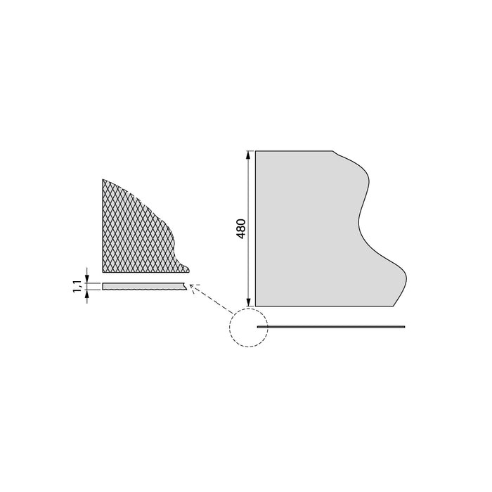 Emuca NEU | Antirutschmatte für Schublade, Minirhomb, Länge 20m x 480mm, Kunststoff, Anthrazitgrau
