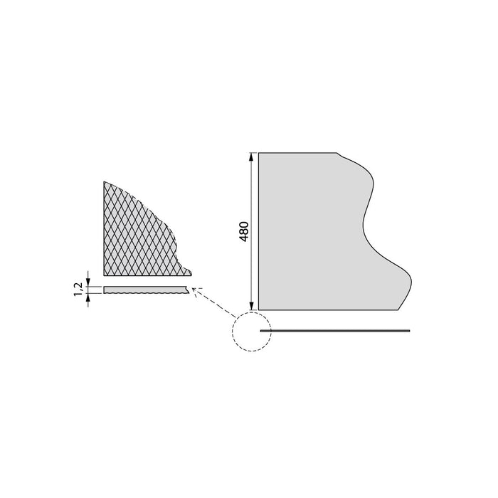 Antirutschmatte für Schublade, Diamond, Länge 20m x 480mm, Kunststoff, Anthrazitgrau