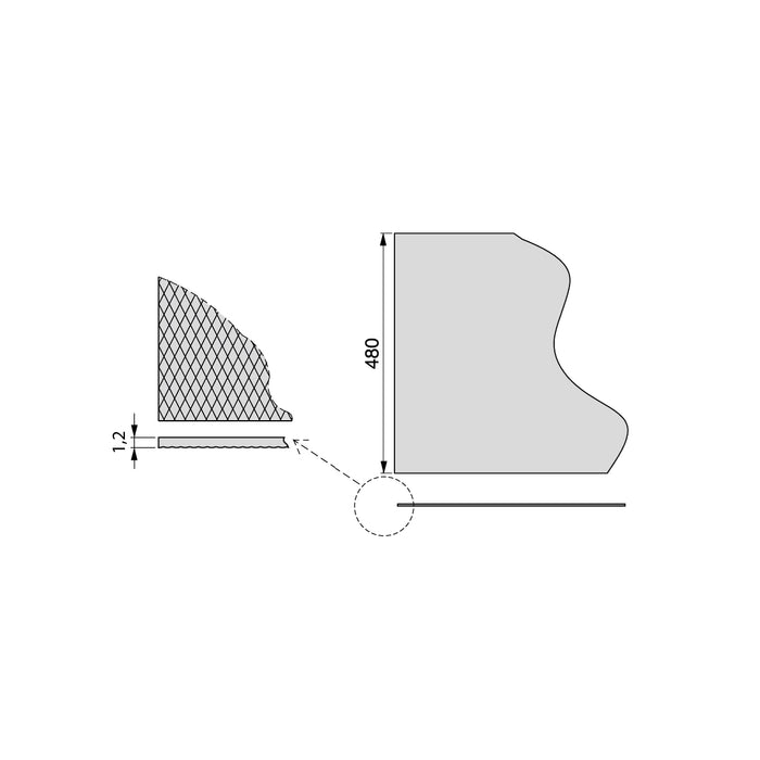 Emuca NEU | Antirutschmatte für Schublade, Diamond, Länge 20m x 480mm, Kunststoff, Anthrazitgrau