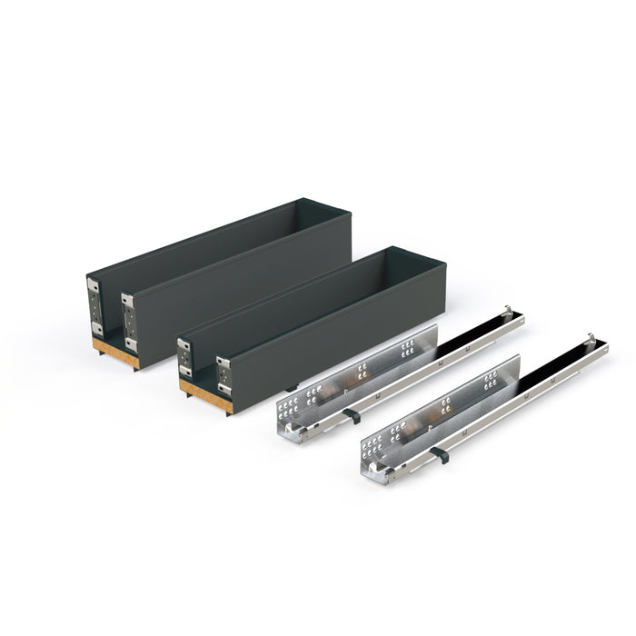 Emuca NEU | Seitlich ausziehbarer Titan Simplex-Flaschenhalter mit Soft-Close, Modul 150mm, Anthrazitgrau