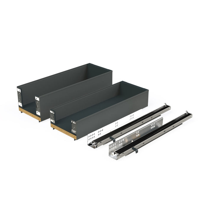 Seitlich ausziehbarer Titan Simplex-Flaschenhalter mit Soft-Close, Modul 200mm, Anthrazitgrau