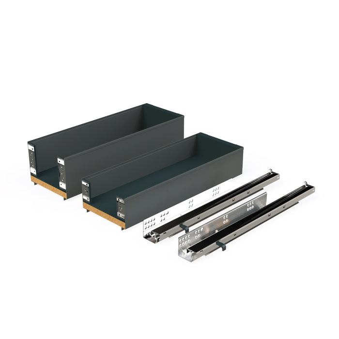 Emuca NEU | Seitlich ausziehbarer Titan Simplex-Flaschenhalter mit Soft-Close, Modul 200mm, Anthrazitgrau