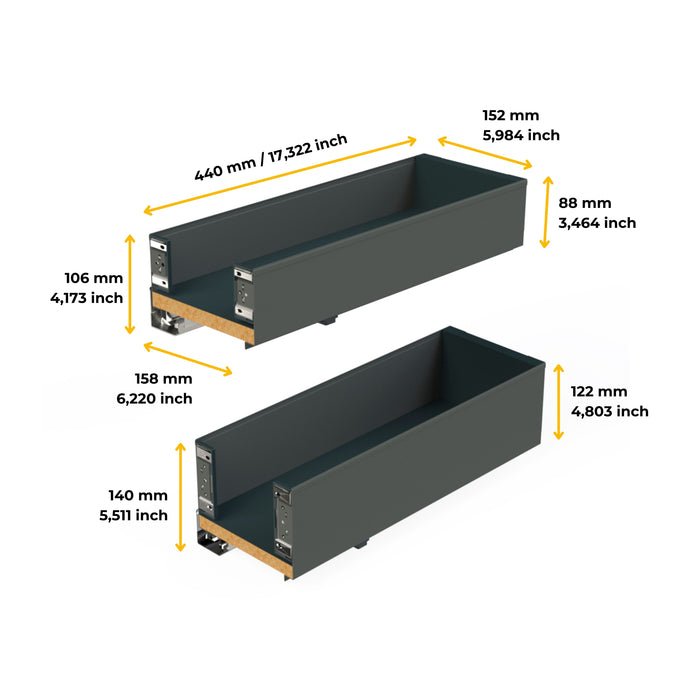 Emuca NEU | Seitlich ausziehbarer Titan Simplex-Flaschenhalter mit Soft-Close, Modul 200mm, Anthrazitgrau