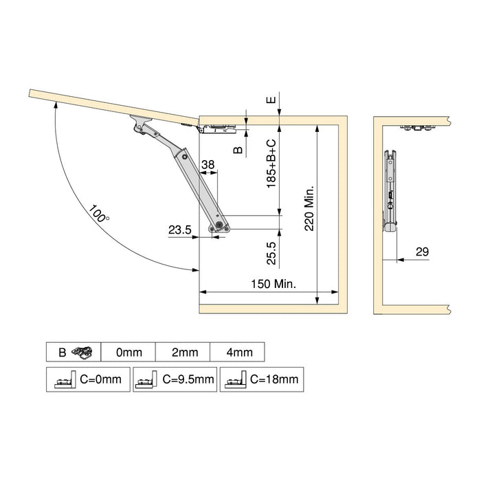 Klappensystem Altius One, Kraftbereich 1440-2200, Stahl, Titanium
