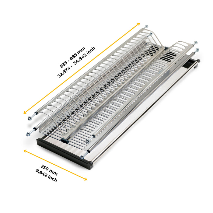 Emuca NEU | Abtropfgestell aus rostfreiem Stahl Drynox, Modul 900mm, Edelstahl