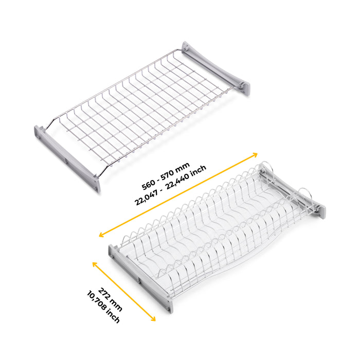 Emuca NEU | Abtropfgestell Suprastar für hohe Module, 600, Stahl, Verchromt
