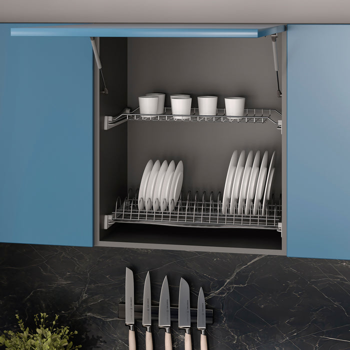 Emuca NEU | Abtropfgestell Suprastar für hohe Module, 600, Stahl, Verchromt