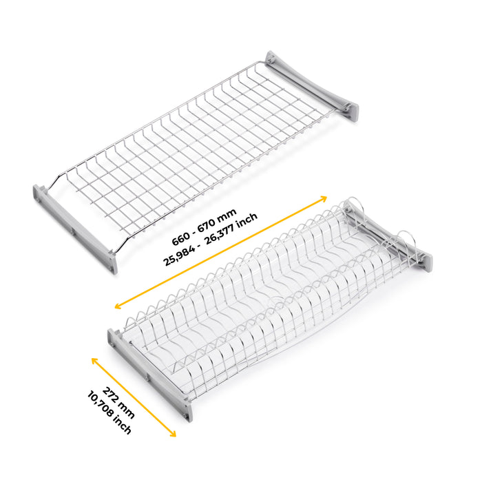 Emuca NEU | Abtropfgestell Suprastar für hohe Module, 700, Stahl, Verchromt