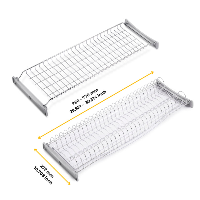 Emuca NEU | Abtropfgestell Suprastar für hohe Module, 800, Stahl, Verchromt