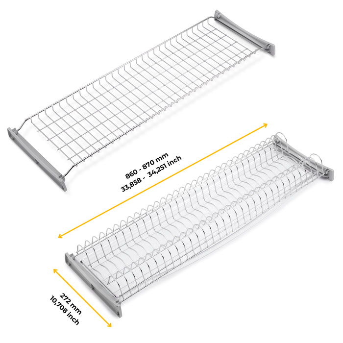 Emuca NEU | Abtropfgestell Suprastar für hohe Module, 900, Stahl, Verchromt