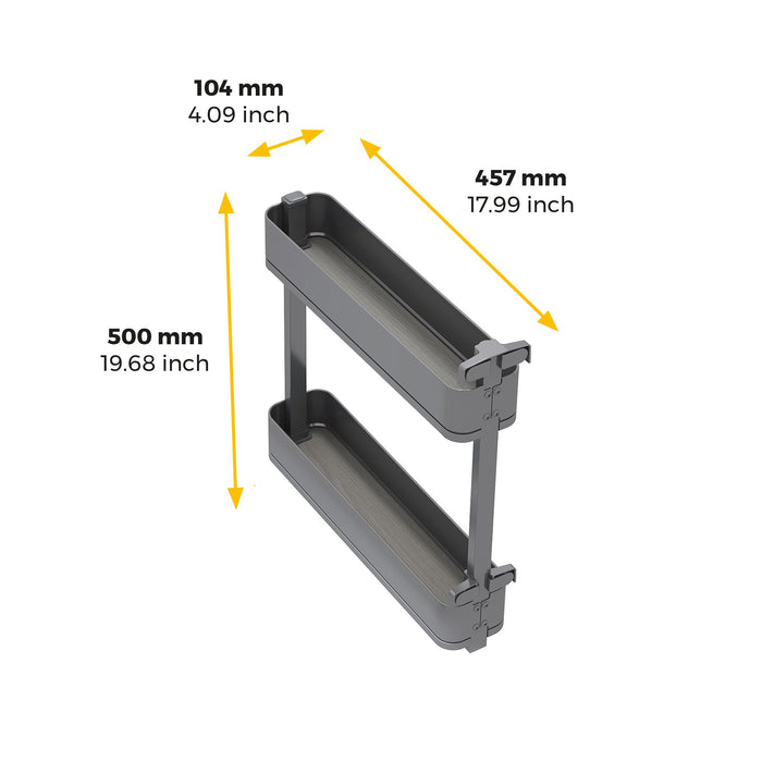 Flaschenregal seitlich ausziehbar Harmony mit Soft-Close, Modul Breite 150mm Höhe 700mm, Stahl und Holz, Anthrazitgrau
