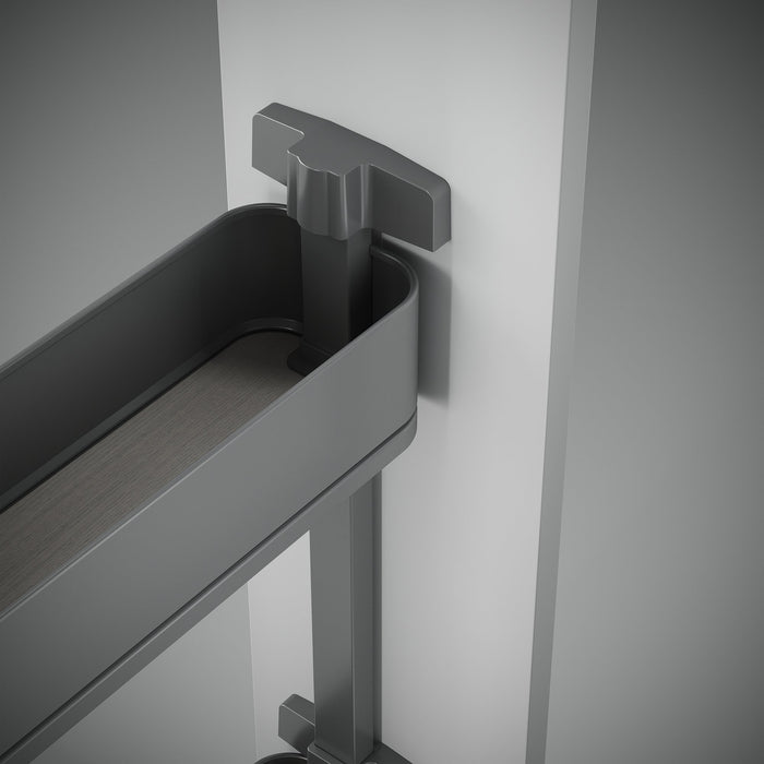 Flaschenregal seitlich ausziehbar Harmony mit Soft-Close, Modul Breite 200mm Höhe 800mm, Stahl und Holz, Anthrazitgrau