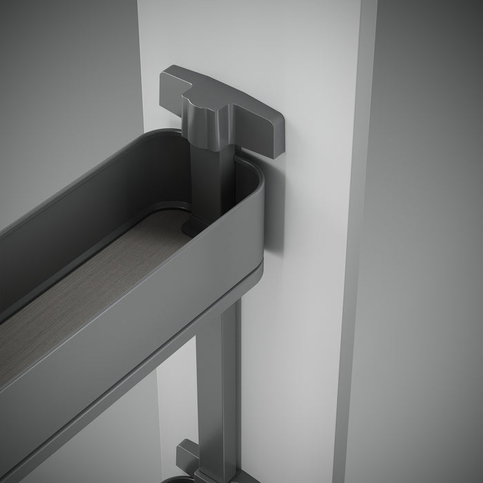 Emuca NEU | Flaschenregal seitlich ausziehbar Harmony mit Soft-Close, Modul Breite 150mm Höhe 800mm, Stahl und Holz, Anthrazitgrau