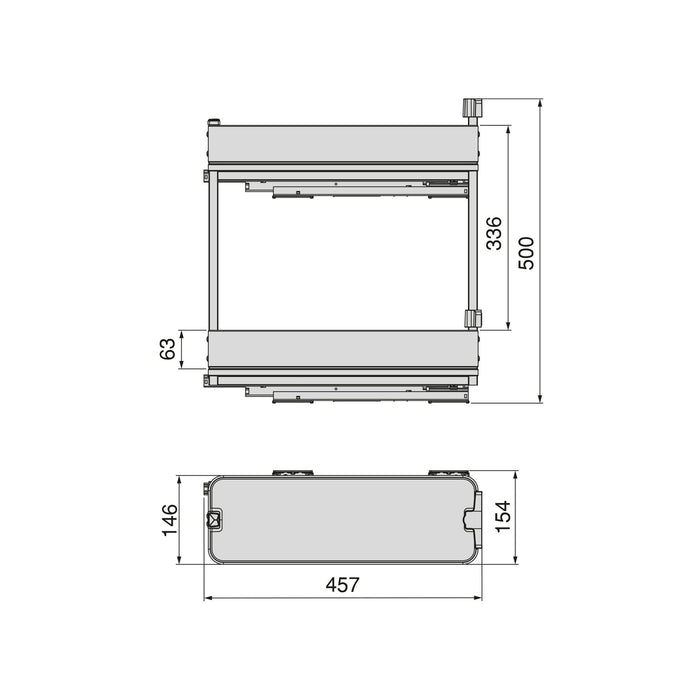 Flaschenregal seitlich ausziehbar Harmony mit Soft-Close, Modul Breite 200mm Höhe 700mm, Stahl und Holz, Anthrazitgrau