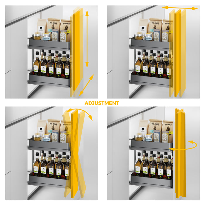 Emuca NEU | Harmony-Ausziehwagen mit Soft-Close, Modul Breite 400mm Höhe 700mm, Stahl und Holz, Anthrazitgrau