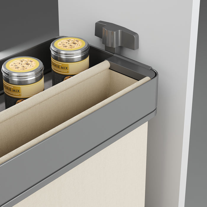 Emuca NEU | Harmony-Ausziehregal mit Körben und Brotkasten mit Soft-Close, Modul Breite 300mm Höhe 700mm, Stahl und Holz, Anthrazitgrau