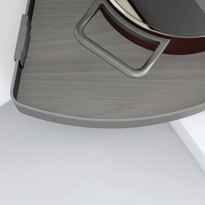 Emuca NEU | Satz Harmony drehbare Ablagen 3/4, Modulbreite 800mm, höhenverstellbar, Stahl und Holz, Anthrazitgrau