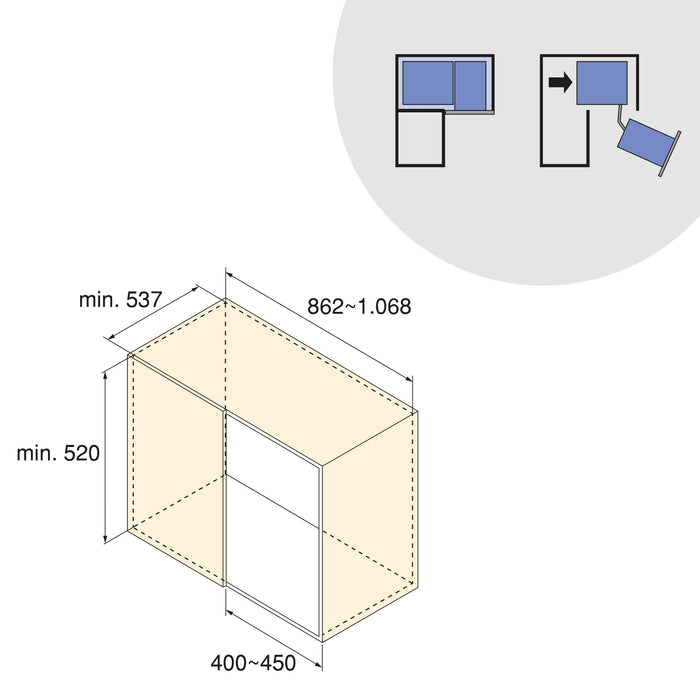 Harmony Eckauszugssystem für Küchenmöbel, Rechts, Stahl und Holz, Anthrazitgrau