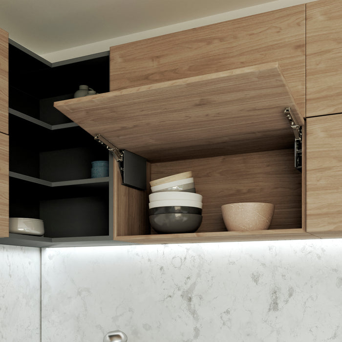 Emuca NEU | Klappensystem Altius Lift, Macht 1840-5200 (high=H), Stahl und Kunststoff, Anthrazitgrau