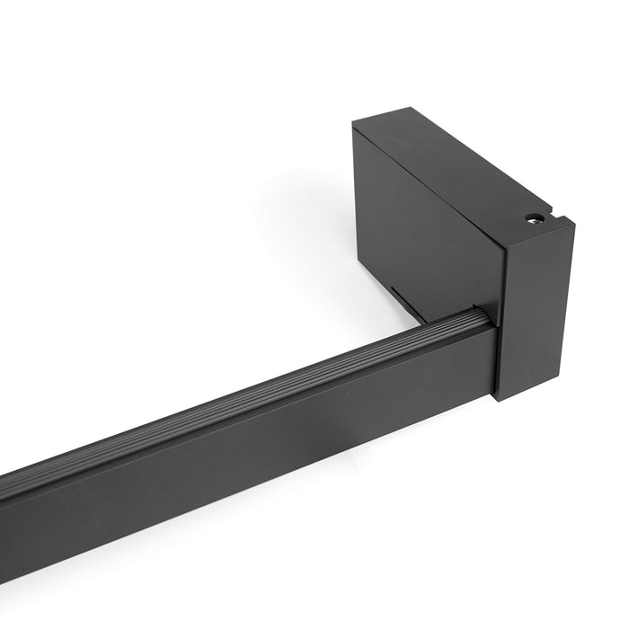 Garderobenstange mit LED-Licht Castor, mit abnehmbare Batterie und Bewegungssensor, L558mm, Kunststoff und Aluminium, Tiefschwarz lackiert